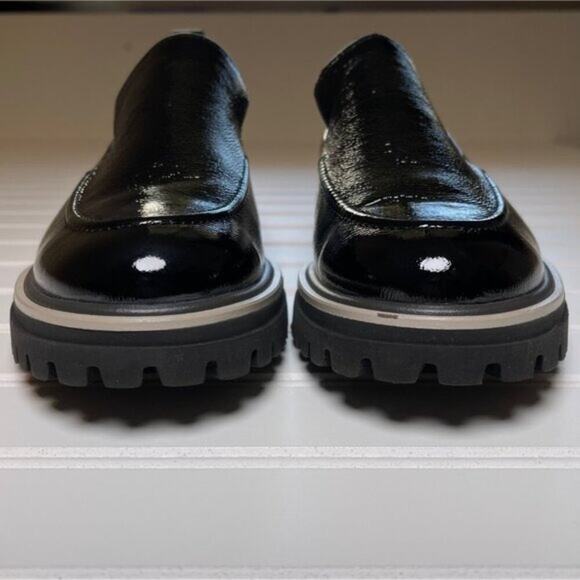 Paul Green Naomi Platform Loafer Black Crinkled Patent Leather NWOB Women’s 10 - Picture 7 of 14